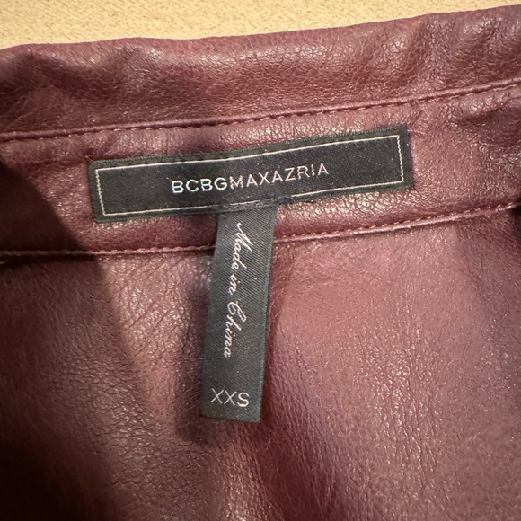 BCBG MaxAzria Brown Faux Leather Dress - Size XX-Small - Picture 9 of 13